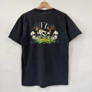 Vintage Sailor Jerry Voodoo Skull Tattoo Tee, Black, Size Medium